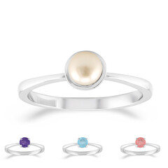 Anello in argento con Quarzo rosa pastello