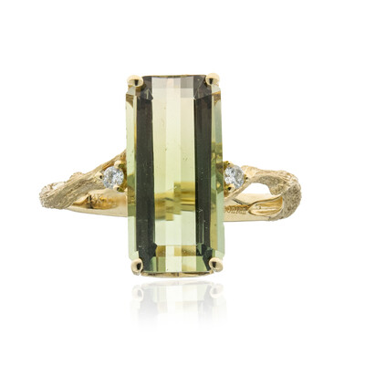 Anello in oro con Tormalina Neon del Congo (Smithsonian)