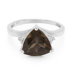 Anello in argento con Quarzo Fumè