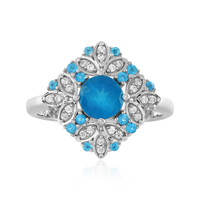 Anello in argento con Apatite Blu Neon