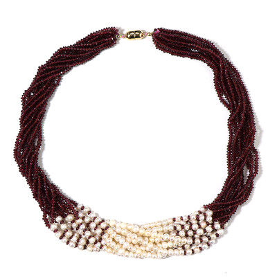 Collana in argento con Granato Mozambico (Riya)