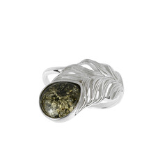 Anello in argento con Ambra Baltica