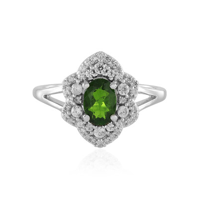 Anello in argento con Diopside Russo