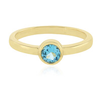 Anello in argento con Topazio Blu Svizzero