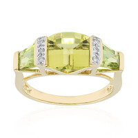 Anello in oro con Citrino Limone