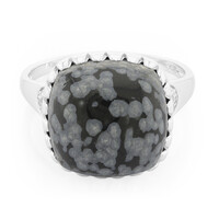 Anello in argento con Ossidiana Fiocco di Neve