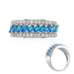 Anello in argento con Apatite Blu Neon