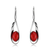 Orecchini in argento con Ambra Rossa Colombiana