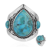 Anello in argento con Turchese Kingman Mohave Blu (Art of Nature)