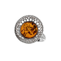 Anello in argento con Ambra Baltica