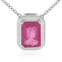 Collana in argento con Zaffiro Rosa del Madagascar