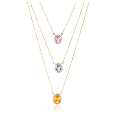 Collana in oro con Zaffiro Arancione Ban Ka Cha