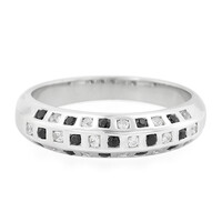 Anello in argento con Zaffiri Bianchi e Spinelli Neri