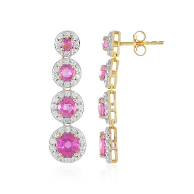 Orecchini in argento con Zaffiro Rosa del Madagascar