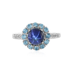 Anello in argento con Zaffiro Stellato Blu