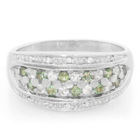 Anello in argento con Alessandrite Brasiliana e Zaffiro Bianco