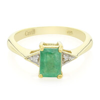 Anello placcato in oro con Smeraldo Bahia