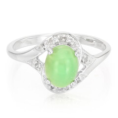 Anello in argento con Crisoprasio Imperiale