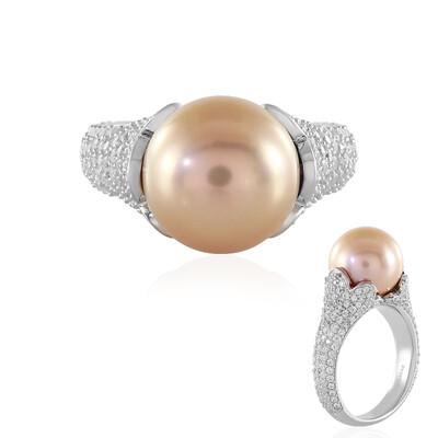 Anello in argento con Perla d'Acqua Dolce Pesca
