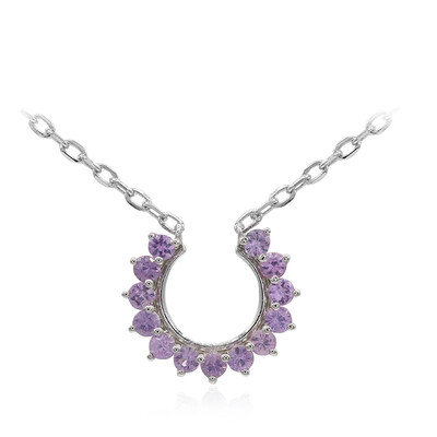 Collana in argento con Zaffiro Ceylon Porpora (non riscaldato)