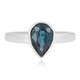 Anello in argento con Cianite Blu Foglia di Tè