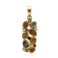 Ciondolo in argento con Zaffiro Fancy