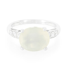 Anello in argento con Pietra di Luna Bianca