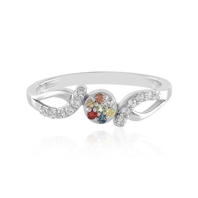 Anello in argento con Zaffiro Fancy