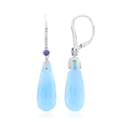 Orecchini in argento con Calcedonio Acqua