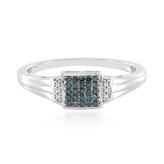 Anello da uomo in argento con Diamante Blu I1