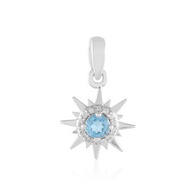 Ciondolo in argento con Topazio Blu Svizzero
