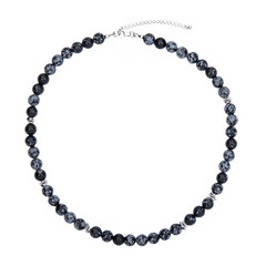 Collana in argento con Ossidiana Fiocco di Neve
