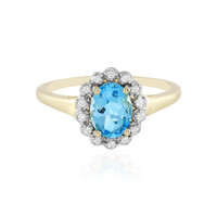 Anello in oro con Topazio Blu Svizzero (Adela Gold)