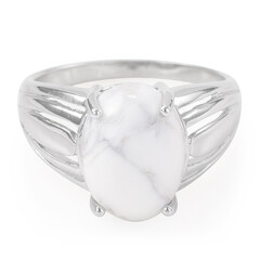 Anello in argento con Howlite