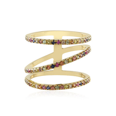Anello in argento con Zaffiro Fancy