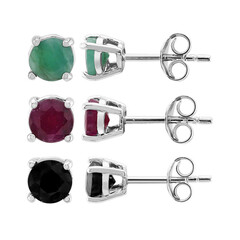 Orecchini in argento con Zaffiro Nero