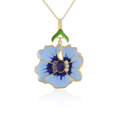 Collana in argento con Zaffiro Blu del Madagascar (Adela Silber)