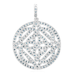 Ciondolo placcato in platino con Diamante Fancy