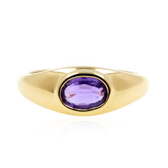 Anello in oro con Zaffiro Ceylon Porpora (non riscaldato)