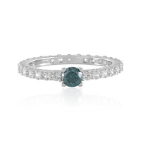 Anello in argento con Diamante Blu I3