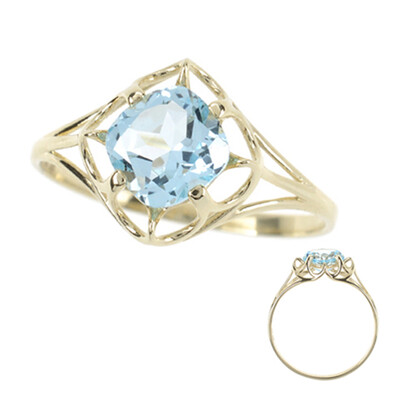 Anello in oro con Topazio Blu Cielo (dagen)