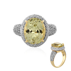 Anello in oro con Kunzite Canarino