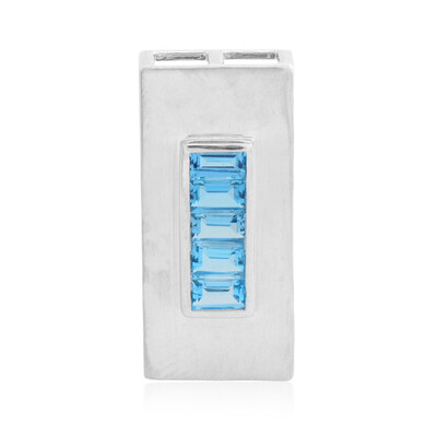 Ciondolo in argento con Topazio Blu Svizzero (MONOSONO COLLECTION)
