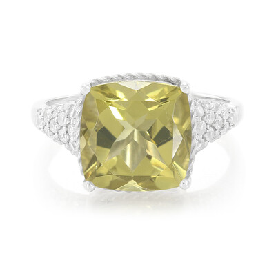 Anello in argento con Quarzo Oliva