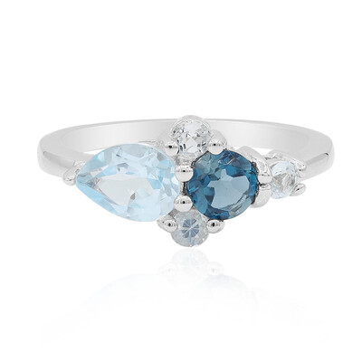 Anello in argento con Topazio Blu Cielo