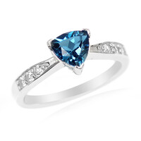 Anello in argento con Topazio Blu Londra