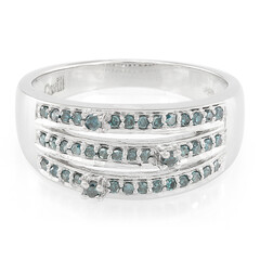 Anello placcato in platino con Diamante Fancy