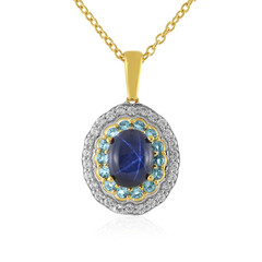 Collana in argento con Zaffiro Stellato Blu