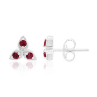 Orecchini in argento con Spinello Rosa