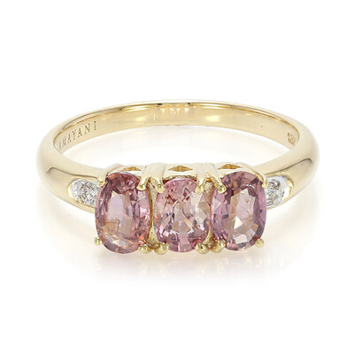 Anello in oro con Zaffiro Padparadscha (non riscaldato) (AMAYANI)